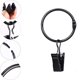 thumbnail image 1 of 30 curtain rings with clips, rust-proof metal drapery ring, 25mm BLACK, 1 of 5