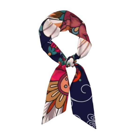 Easygdp Paisley2 Neck Scarf Printed Scarves Head for Women'S Fashion Satin Scarfs For Bag Hair for Dating, Travel