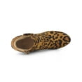 thumbnail image 4 of BLISSFUL STEP Women's Boots Faux Suede Ankle Booties Block Heel Round Toe Buckle Side Zip Boots Leopard 8, 4 of 7