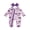 Purple, variant on RUINIXCW Newborn Baby Girls Halloween Outfit Fall Winter Footed Romper Clothes Pumpkin Ghost Print Ruffled Zipper Footie Jumpsuits Headband Set