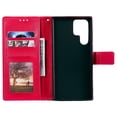 thumbnail image 6 of Allytechgroup Flip Cover Case for Samsung Galaxy S24 Ultra, Mandala Embossed Stand Cards Holder Folio Shockproof Hand Wrist Phone Case for Galaxy S24 Ultra, Red, 6 of 6