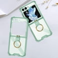 thumbnail image 6 of for Samsung Galaxy Z Flip 5 Case with Ring Stand, 1 Front Screen Protector, Crystal Clear Slim Fit, Soft TPU Bumper Shockproof Protective Phone Case for Women Girls Boys(Clear Green), 6 of 14