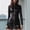 01 Black, variant on YueHuiYing Fashion Women Faux Leather Solid Casual Zipper Slim Bodycon Long Sleeve Mini Dress