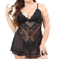thumbnail image 2 of Asgosdo Lingerie Set for Women Valentine's Day Sleepwear Chemise Dress Lace Nighty Nightgowns Black XXXL, 2 of 5