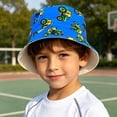 thumbnail image 2 of Krdevn Cartoon Excavator Print Reversible Kids Wide Brim Sun Hat Lightweight Breathable Beach Cap for Boys Girls, 2 of 5