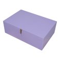 thumbnail image 3 of Cosmos Nesting Boxes, Set of 3 – Pastel Lilac Shagreen Leather Storage Boxes with Brass Pulls, Decorative Organizer, 3 of 6