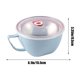thumbnail image 3 of Cuenco de sopa de arroz aislado de plástico pequeño 15,5 cm | Vajilla resistente al calor | Cuenco portátil para remojo doméstico | Textura de la paja | Verde Azul Rosa | Una sola pieza, 3 of 6