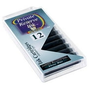 Private Reserve Ink 12 Pack Universal Size Fountain Pen Cartridge - Ebony Blue (PR-C39)