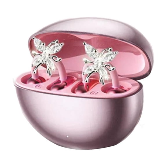 Clip-On Open Ear Earbuds, Bluetooth Wireless Headphones Open Ear Buds, Comfortable Fit & Crystal-Clear Sound, Ideal for Small Ears, Sports - Pink