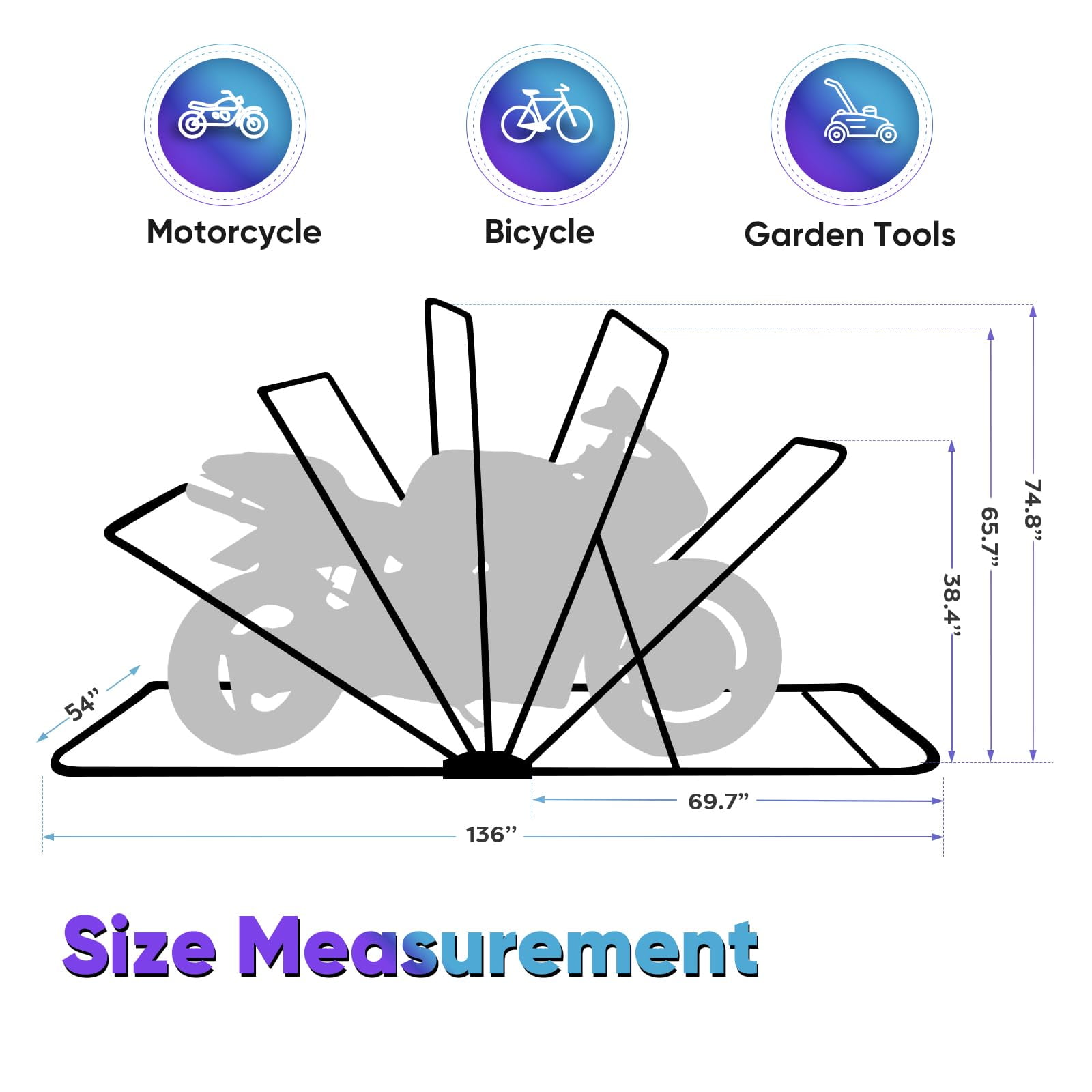 Quictent Heavy Duty Motorcycle Shelter Storage Tent with Carry Bag Large Size Black