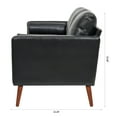 thumbnail image 5 of Hommoo PU Leather Sofa Couch, Modern 3 Seat Comfy Couches,Mid Century Adult Couch Soft Cushion Sofa for Living Room Home/Office/Apartment, Black, 5 of 9