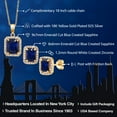 thumbnail image 2 of 18K Yellow Gold Plated Silver Blue Created Sapphire Pendant and Earrings Jewelry Set for Women | 6.46 Cttw | Emerald Cut 9X7MM and 8X6MM | Gemstone September Birthstone | with 18 inch Silver Chain, 2 of 4