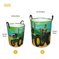 thumbnail image 3 of Gukieu farmer working with tractor at field Print Round Dirty Clothes Bag, Waterproof Standing Home Bathroom Storage Basket Car Trunk Storage Bag-Medium, 3 of 6