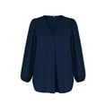 thumbnail image 5 of Seyurigaoka Autumn New Casual Loose Female Spring and Summer Long-Sleeve V-neck Shirt T-Shirt Top, 5 of 8