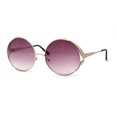 thumbnail image 1 of Womens Round Circle Lens Side Visor Retro Sunglasses Gold Purple, 1 of 4