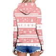 thumbnail image 4 of Womens Tops Christmas Hooded Sweatshirt Printed Long Sleeved Casual Pullover Sweatshirt,Tops for Women Pink M, 4 of 6