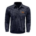 thumbnail image 3 of Long Sleeve Workout Top Men Solid Button Half Cardigan Flip Collar Leather Label, 3 of 8