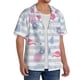 thumbnail image 2 of Balery Flamingo and Pineapple Camisa Casual de Manga Corta con Botones para Hombre, Texturizada, Estilo Cubano, para Playa, Verano-4X-Large, 2 of 5