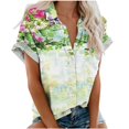 thumbnail image 1 of Blusa de solapa informal para mujer, manga corta, estampado, camisa suelta, botones, cárdigan Pompotops hkajfhjk474346, 1 of 7