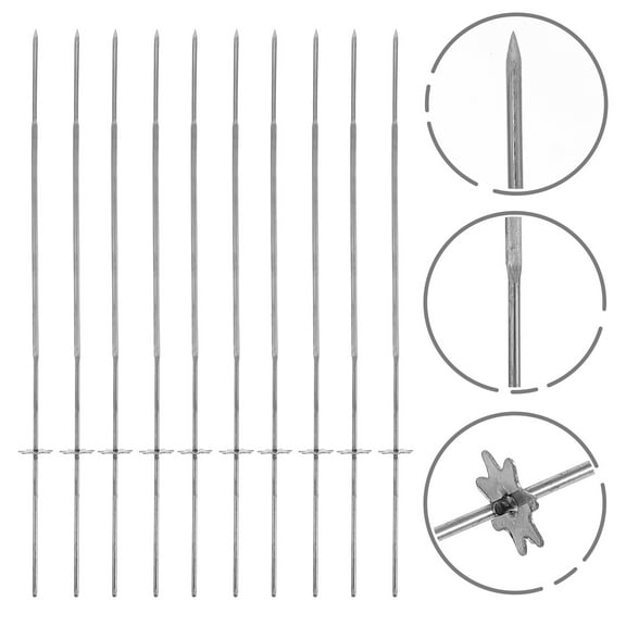 SWETRACE 10Pcs Professional Design Barbecue Skewers for Grilling Gear Shaped Stainless Steel