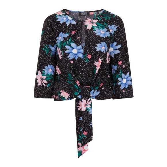 Girls On Film Womens Lio Floral Tie Blouse