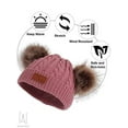 thumbnail image 5 of Gustave 2 Pieces Baby Winter Hat Scarf Set, Knitted Warm Fleece Lined Skiing Cap Pompom Kids Beanie for Kids Girl Boy "Pink", 5 of 10