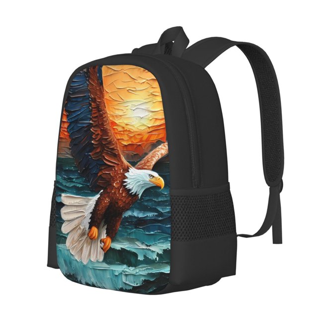 Fotbe Textured Bald Eagle Mochila para Hombre y Mujer - Tela Oxford 600D Resistente - Mochila Impermeable de Gran Capacidad para Escuela, Viajes y Senderismo