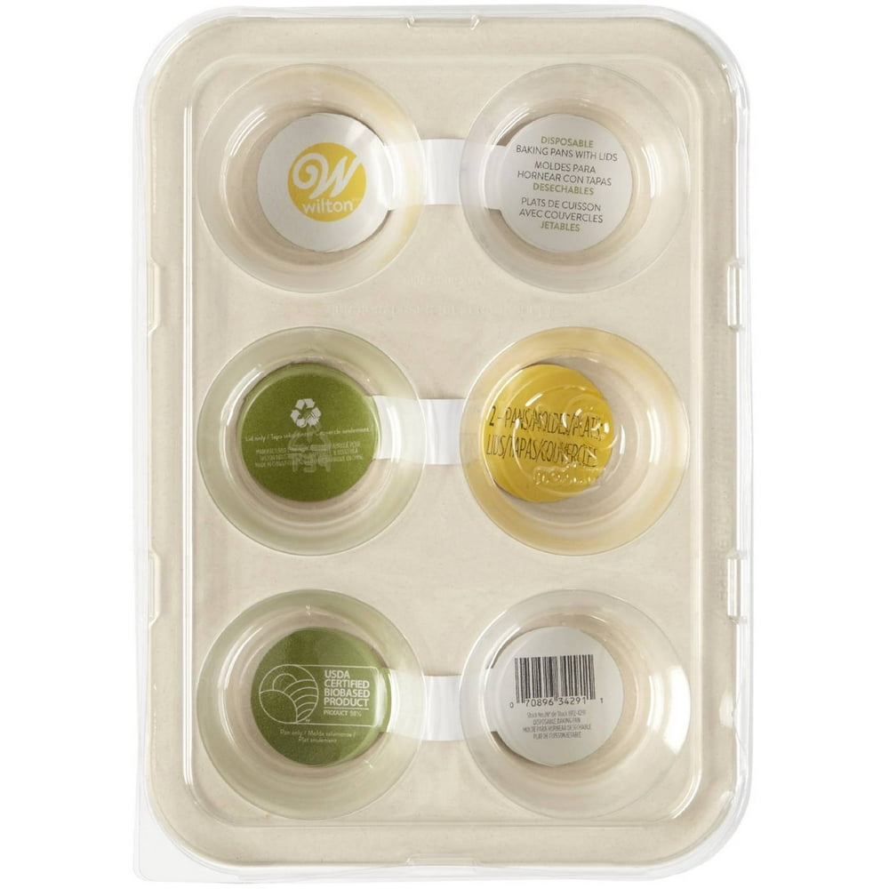 Disposable Muffin Pan W/Lid 2/Pkg6 Cavity
