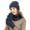 Navy, variant on UJNDER Winter Adult Women's Hat Gloves and Scarf Set Three Piece Knit Brushed Outdoor Warm Accessories Pink