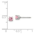 thumbnail image 3 of Inverness 14k White Gold 5mm Pink CZ Earrings, 3 of 3