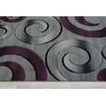 thumbnail image 7 of Swirls/Circles/Spiral Modern Abstract Contemporary Hand Carved Area Rug-Silver/Purple/Gray/Black, 7 of 7