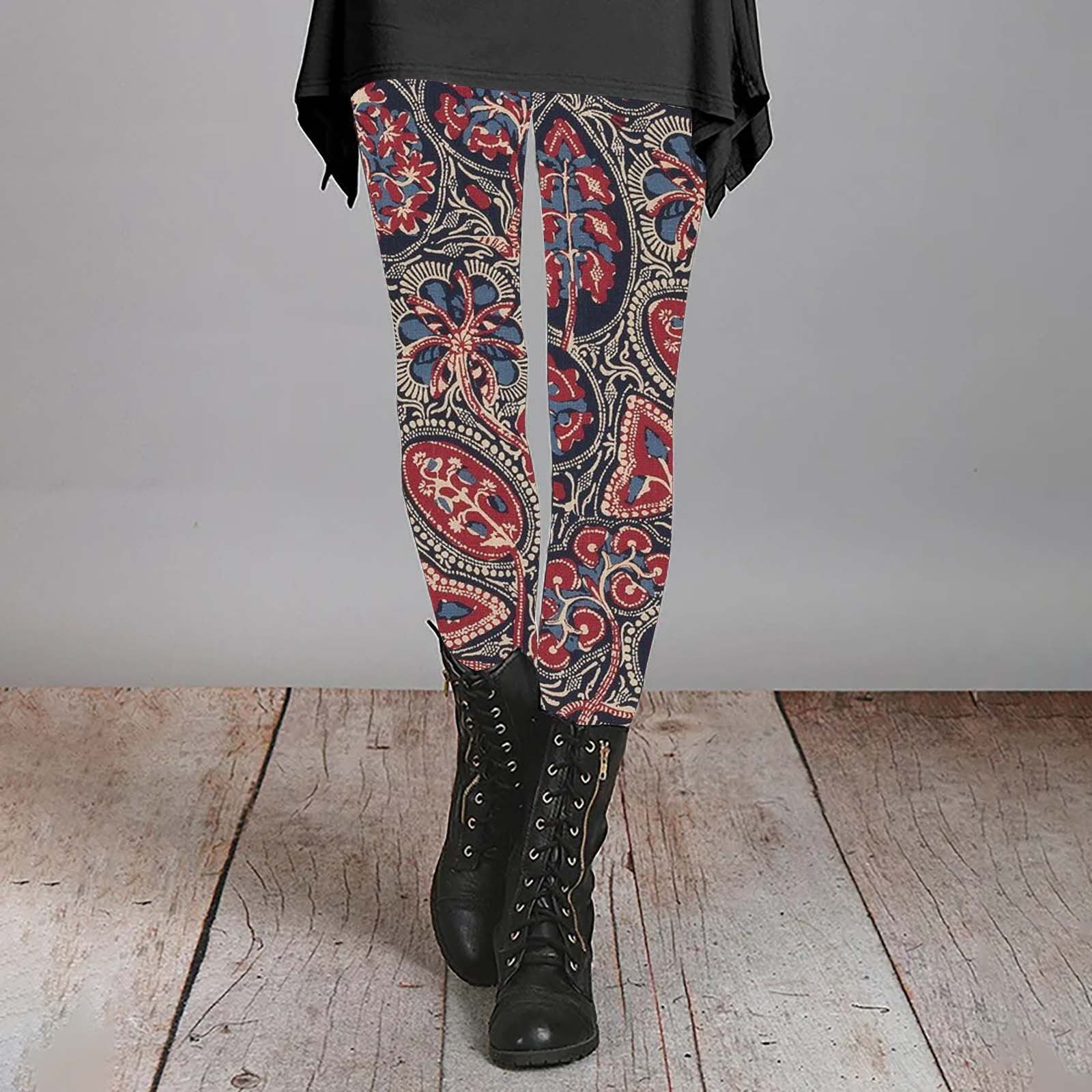 Sissycos Women's 80s Leggings Artistic Splash Printed Buttery