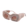thumbnail image 1 of Women Plush Fuzzy Cat Eye Sunglasses, 1 of 5