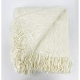 thumbnail image 6 of Fennco Styles Modern Textured Weave Knit Throw with Fringe 50" W x 60" L - Ivory Chevron Throw Blanket for Sofa, Couch, Living Room, Bedroom Décor, 6 of 6