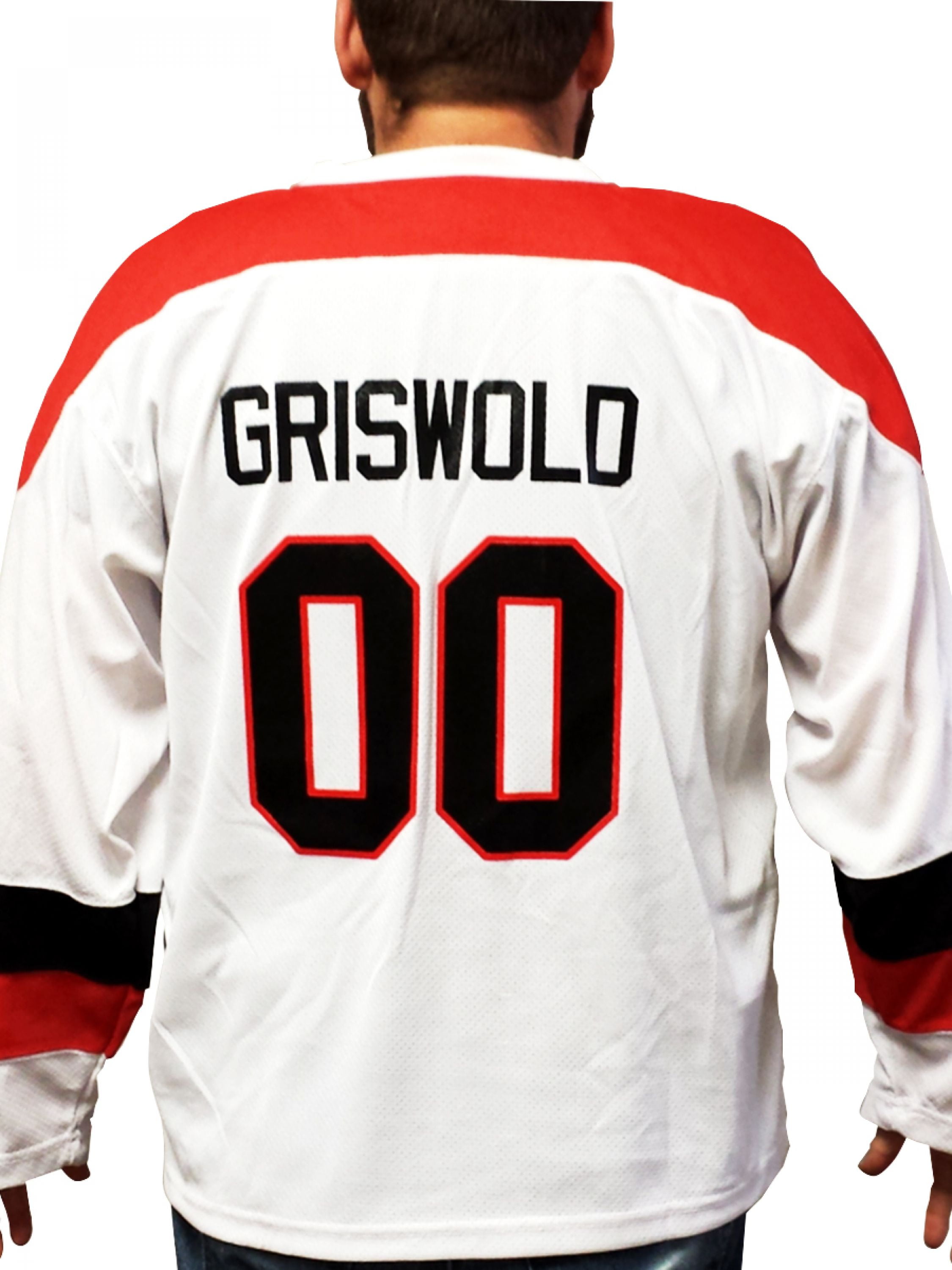 Men Clark Griswold #00 X-Mas Christmas Vacation Movie Hockey Jersey Stitched Red 
