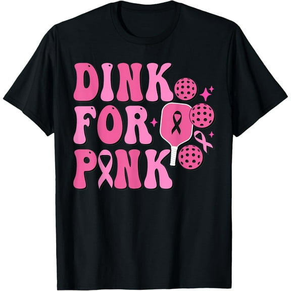 Dink For Pink Breast Cancer Awareness Pickleball Pink Ribbon Gifts Halloween T-shirt