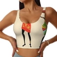 thumbnail image 1 of Fotbe African Women Sujetador Deportivo Largo sin Aros para Mujer con Almohadillas y Soporte Medio, Transpirable y Absorbente, Camiseta Tipo Chaleco o Tank Top-Medium, 1 of 8
