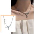 thumbnail image 2 of SIfdSeng Collier Chaîne Connecté à la Mode Collier Étoile en Verre Super Fée Collier Oeil de Chat Houblon Glacé Bijoux, 2 of 7