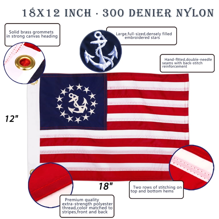 United States Coast Guard Ensign 1799 12x18 100D ROUGH TEX® Flag wit United States Coast Guard Ensign 1799 12x18 100D ROUGH TEX® Flag wit