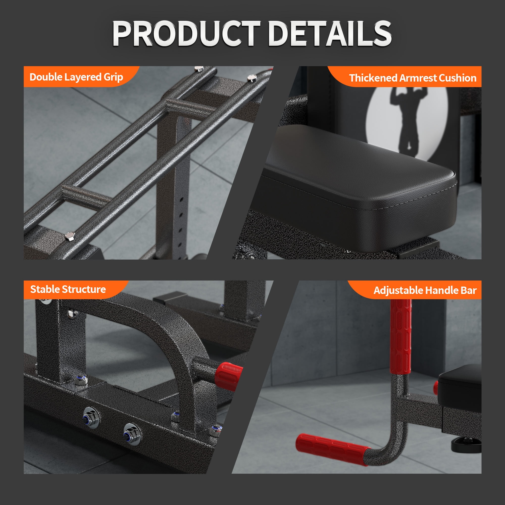 SogesPower Power Tower Dip Station Pull up Bar Stand with Adjustable Height, Multifuctional Training Equipment for Home Gym