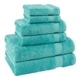 thumbnail image 3 of Cotton Paradise 100% Cotton 6 Piece Towel Set, Soft Absorbent Quick Dry Towels for Bathroom, Turquoise, 3 of 8