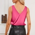 thumbnail image 4 of DuoJiaJ Satin Tank Tops For Women Loose Fit Sleeveless V Neck Camisole Blouses Shirt Top Women’s Cami Tanks, 4 of 5
