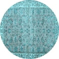thumbnail image 1 of Ahgly Company Indoor Round Persian Light Blue Traditional Area Rugs, 5' Round, 1 of 4