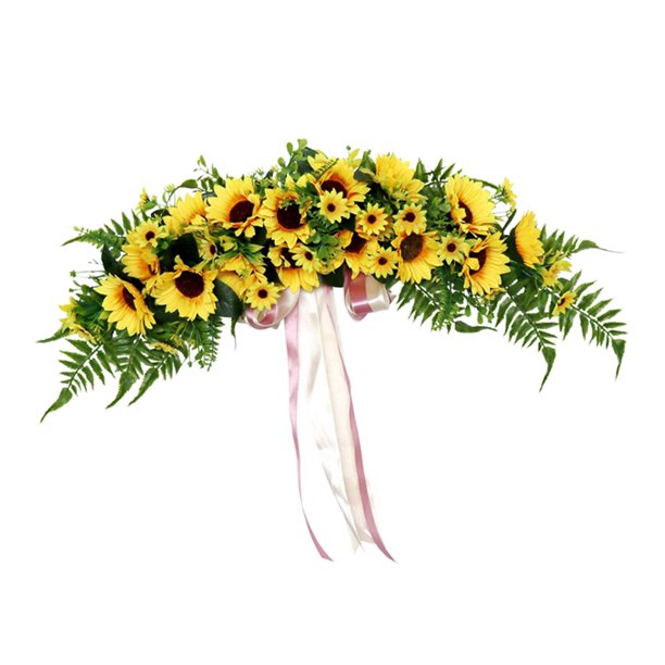 Guirnalda floral artificial del botín del girasol de 29 pulgadas para la decoración de la boda de la puerta delantera del arco