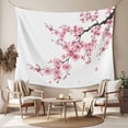 thumbnail image 2 of Pink Flower Large Tapestry for Bedroom Wall Hanging Tapestry, Spring Summer Botanical Floral Branches Ceiling Backdrop Tapestries Poster Blanket Wall Decor for Teens Room Living Room Dorm 86" x 104", 2 of 8