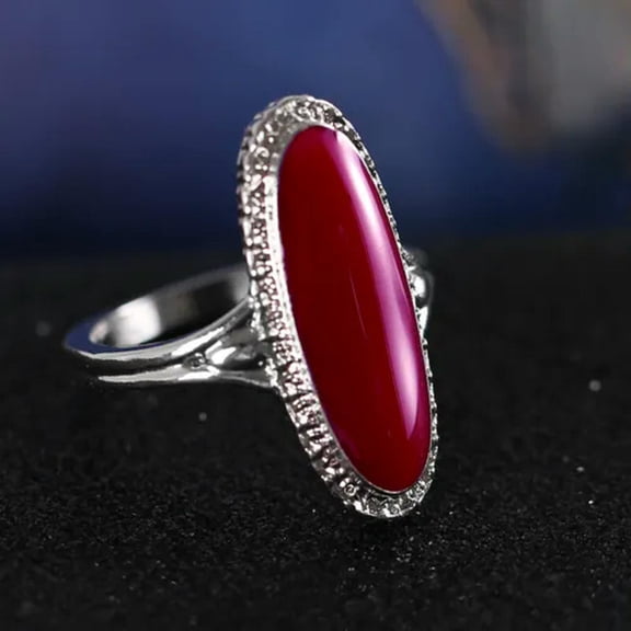 QQTDFG Oval Cut Jewelry 925 Silver Jewelry Women Wedding Gift Rings Sz 6-10-Ruby-6