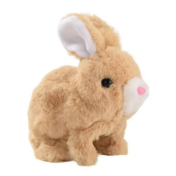 Easter Plush Toy Easter Electronic Interactive Toy Bunnies Can Walk and Talk with Sounds and Movements for Gift Yellow