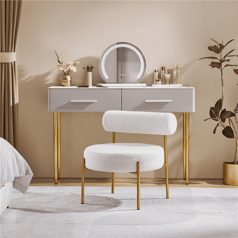 Renwick Boucle Accent Chair for Living Room, White