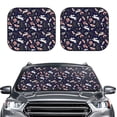 thumbnail image 2 of Haiem Retro Rabbit Flower Car Windshield Sun Shade (2 Pieces) Foldable Windshield Sun Shade Car Accessories for Truck SUV Pickup-Small, 2 of 7