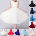 thumbnail image 5 of FAOWME Child Dress Kids Sleeveless Lace Princess Fluffy Dress Girls Wedding Dress Flower Girl Dress Red 7-8 Years, 5 of 6